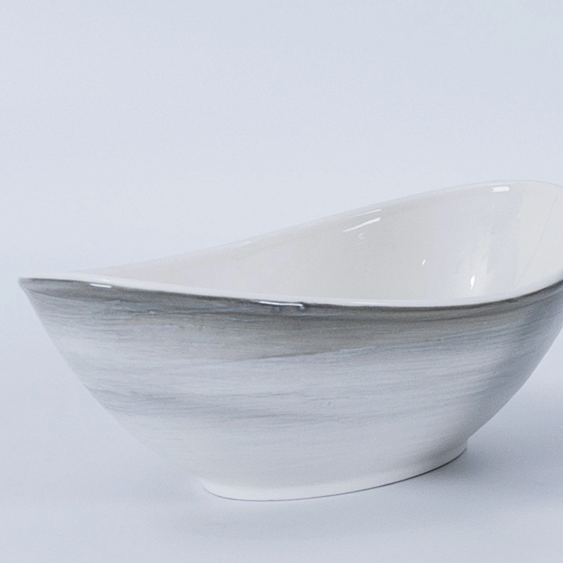 Fashion Nordic Unique Glazed Ceramic Tableware Salad Bowl Porcelain Stylish Ceramic Salad Bowls