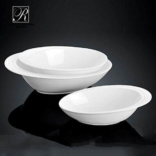 P&T porcelain factory white oval bowls ceramics soup bowls