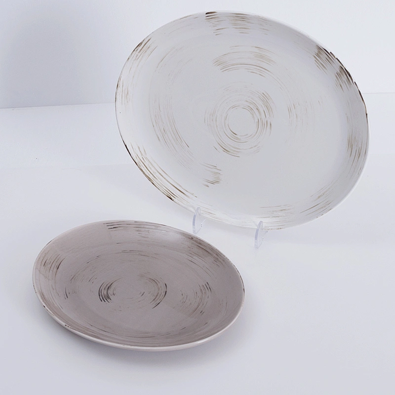 Wholesale Good Price Gray Porcelain Ceramic Oval Plate 12 Inch