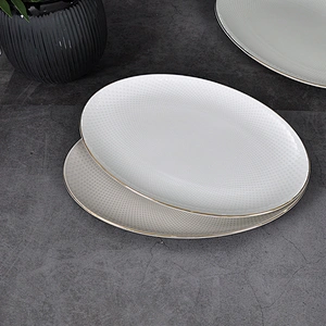 New design germany style Bone China dinner plate 12 inch moon fish plate ceramic plate