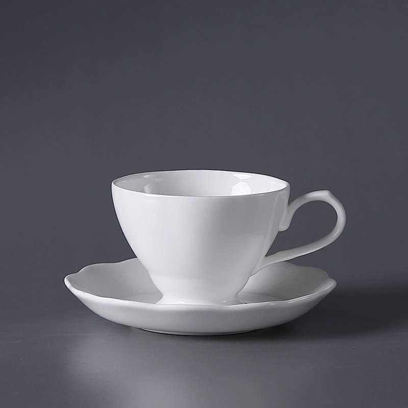 P&T Royal Ware White Bone China Ceramic Tea Cup and Saucer