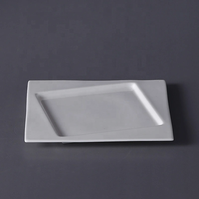 White 10 inches square bone china flat ceramic meat steak plate dinner plates restaurant