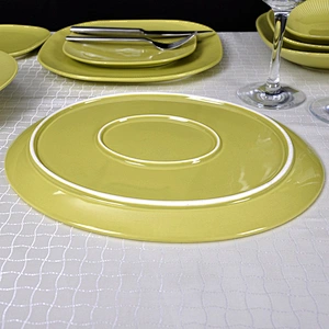 Nordic Simple Dinnerware Porcelain Eco-friendly Oval Green Ceramic Plates