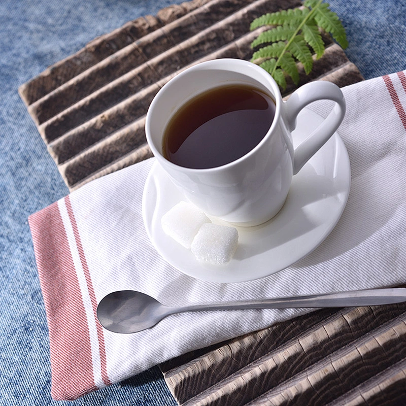White Reusable Restaurant Bone China Ceramic Coffee Cup Mug