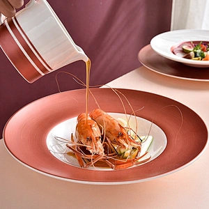 factory wholesale 12 inch round hotel restaurant hotel banquet crockery ceramic bone china soup plate