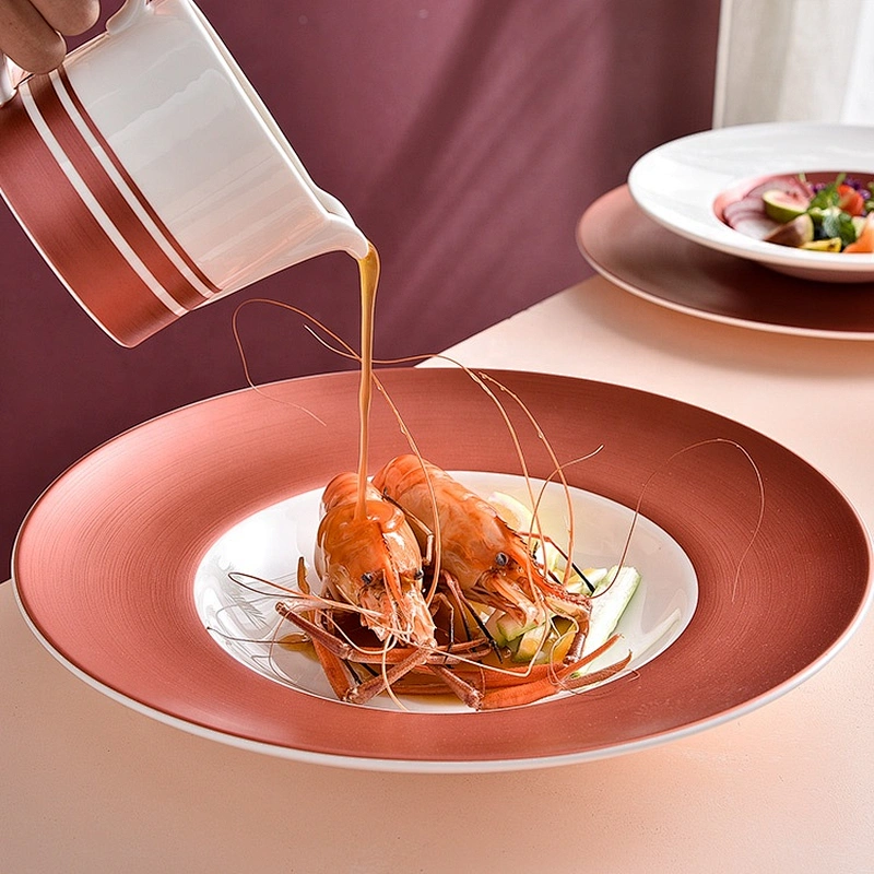 factory wholesale 12 inch round hotel restaurant hotel banquet crockery ceramic bone china soup plate
