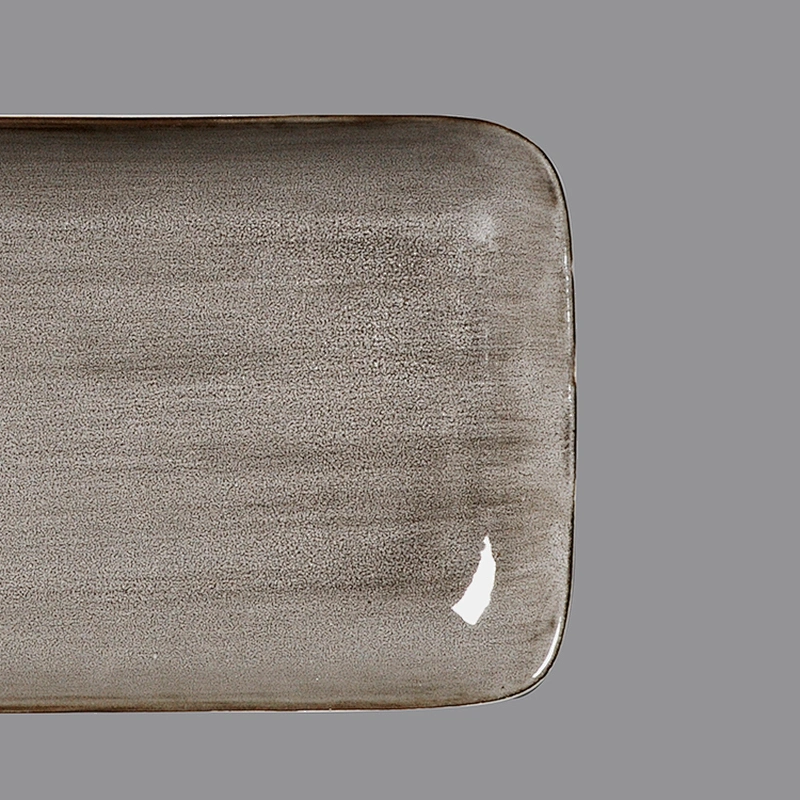 Wholesale grey porcelain restaurant steak dessert ceramic rectangular plates