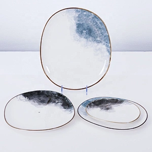 manufacturer nordic hotel restaurant tableware irregular ceramic plates for steak meat