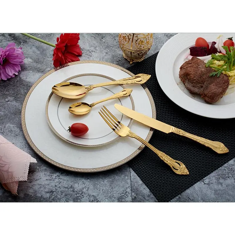18/10 gold stainless steel cutlery new design cutlery set high quality golden color tableware