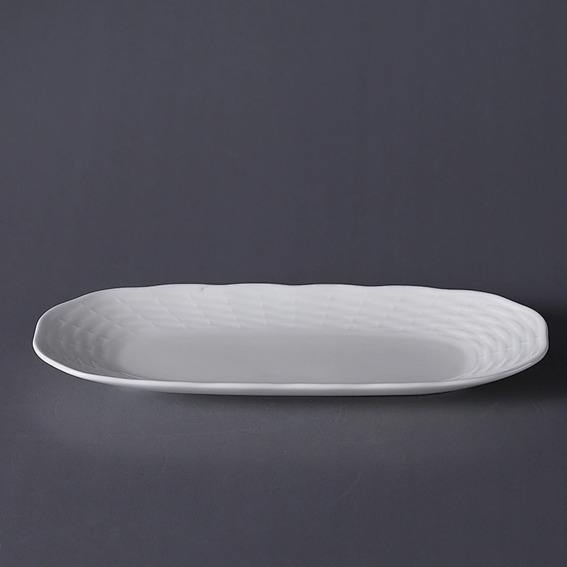 luxury white embossing ceramic tableware set restaurant hotel dinner set bone china