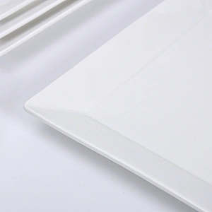 P&T ROYAL WARE  2020 New Design Smooth Grazed Square Porcelain Restaurant Hotel  Plates 9 inch Dinner Plate