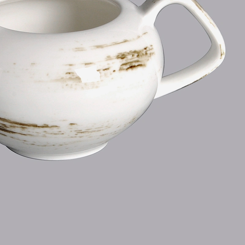 Custom personalized modern designer crockery porcelain ceramics white gravy boat