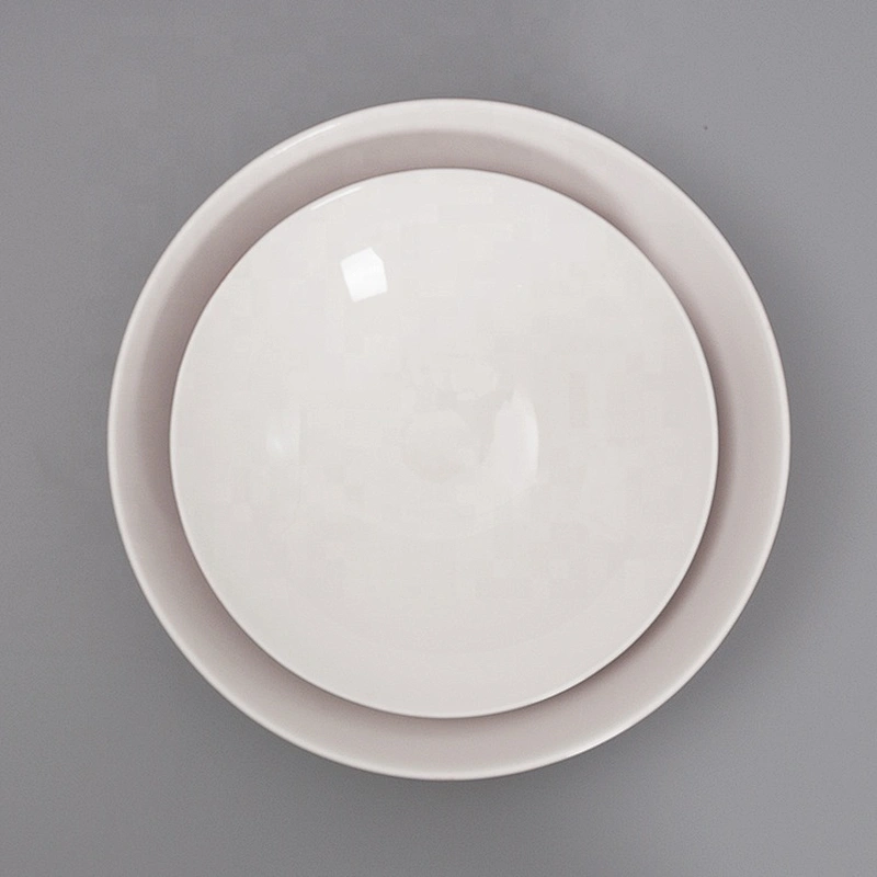 High Quality Cheap Round Red White Deep Soup Ramen Noodle Rice Ceramic Bowls Set