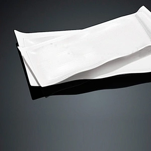 White Ceramic Plates Waves Rectangular Shape Plates
