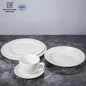 wholesale european style modern white restaurant hotel crokery porcelain dinnerware sets