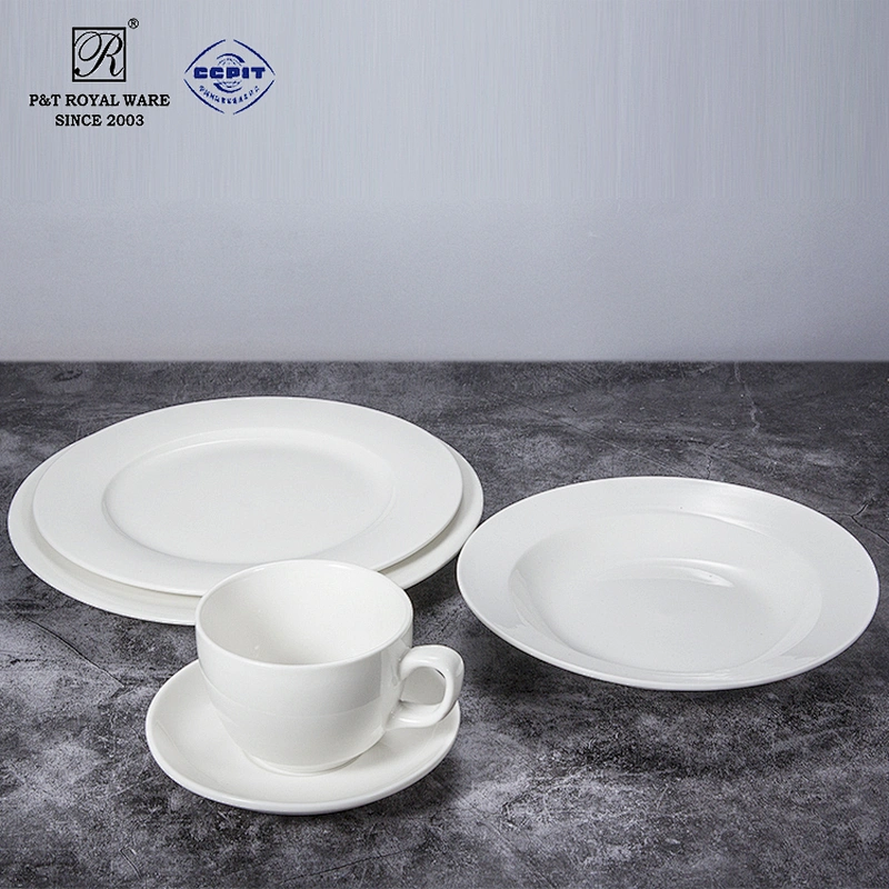 wholesale european style modern white restaurant hotel crokery porcelain dinnerware sets