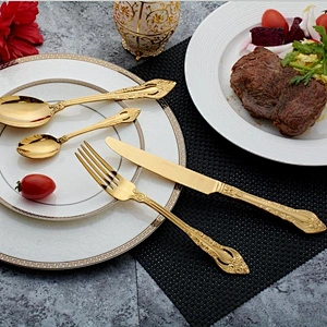 18/10 gold stainless steel cutlery new design cutlery set high quality golden color tableware