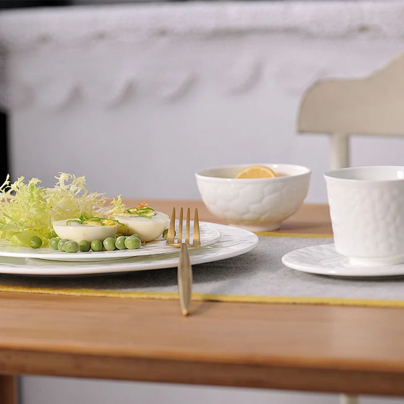 Durable Ceramics Dinnerware High Quality Hotel Tableware Plates Bone China Dinnerware Manufacturer Hotel Plates Porcelain