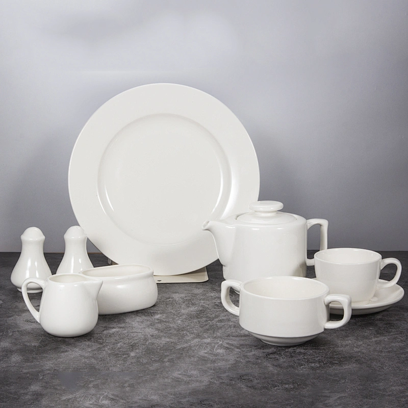 P&T Royal Ware Wholesale white porcelain restaurant tea pots with cup