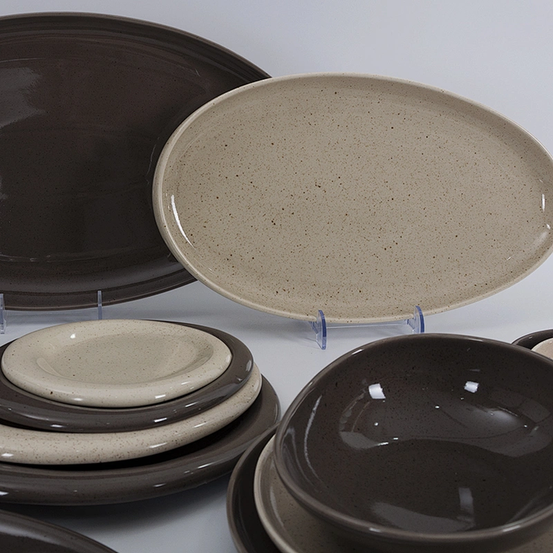 wholesale elegant brown restaurant tableware china ceramic dinnerware sets