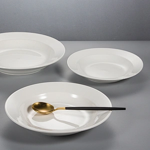 manufacturer wholesale cheap porcelain hotel restaurant ceramic deep soup plate
