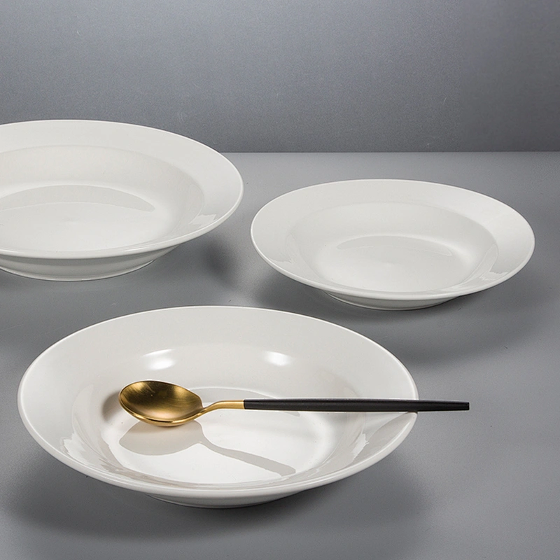 manufacturer wholesale cheap porcelain hotel restaurant ceramic deep soup plate