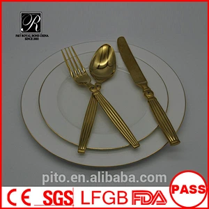 A Grade Stainless Steel Cutlery Nice Polish Cutlery Golden Style Flatware For Hotel Use