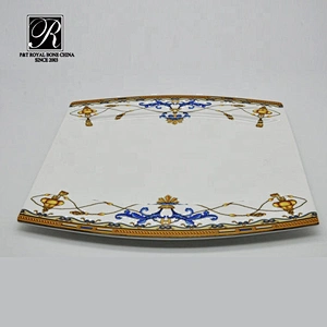 P&T Porcelain Manufacturer Customized Design Dinnerware Saudi Arabia Tableware Bone China Fancy Dinner Plates For Horeca