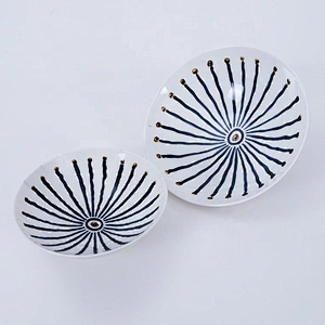 P&T royal ware custom new design white blue restaurant japanese style porcelain tableware