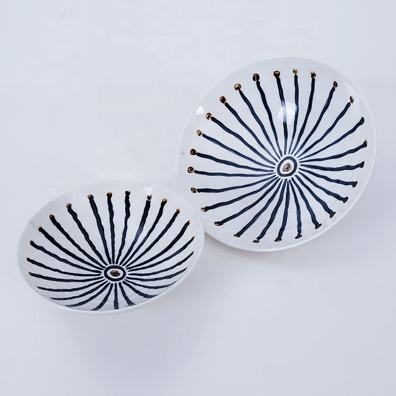 P&T royal ware custom new design white blue restaurant japanese style porcelain tableware