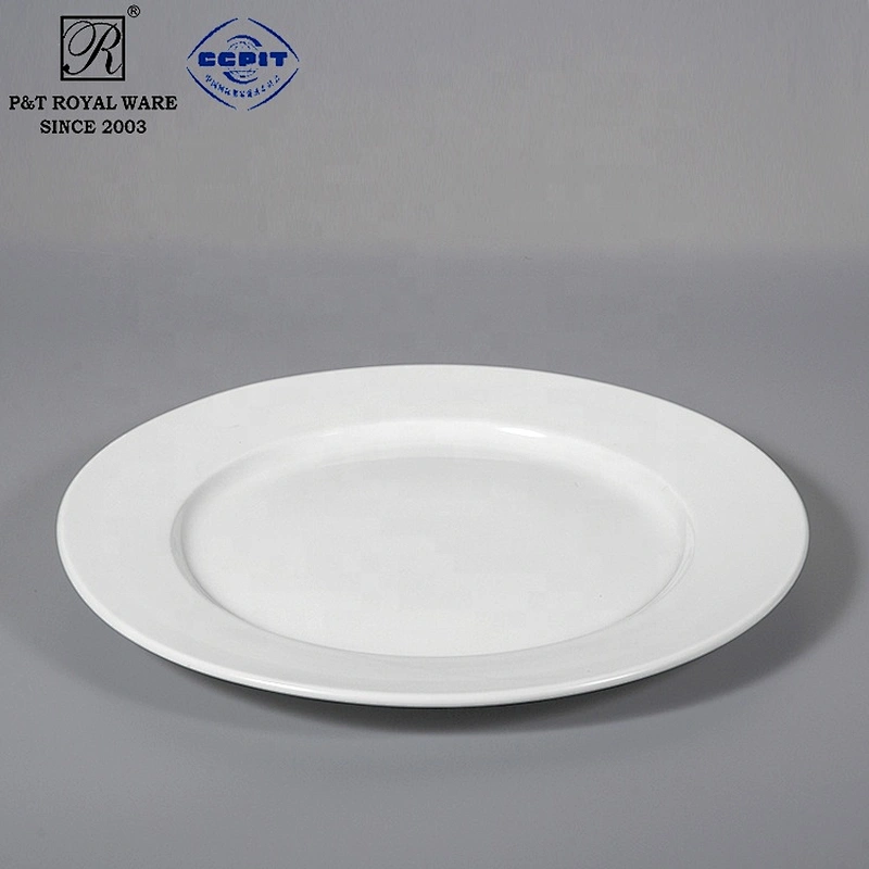 supplier white catering tableware porcelain ceramic plate set with knife