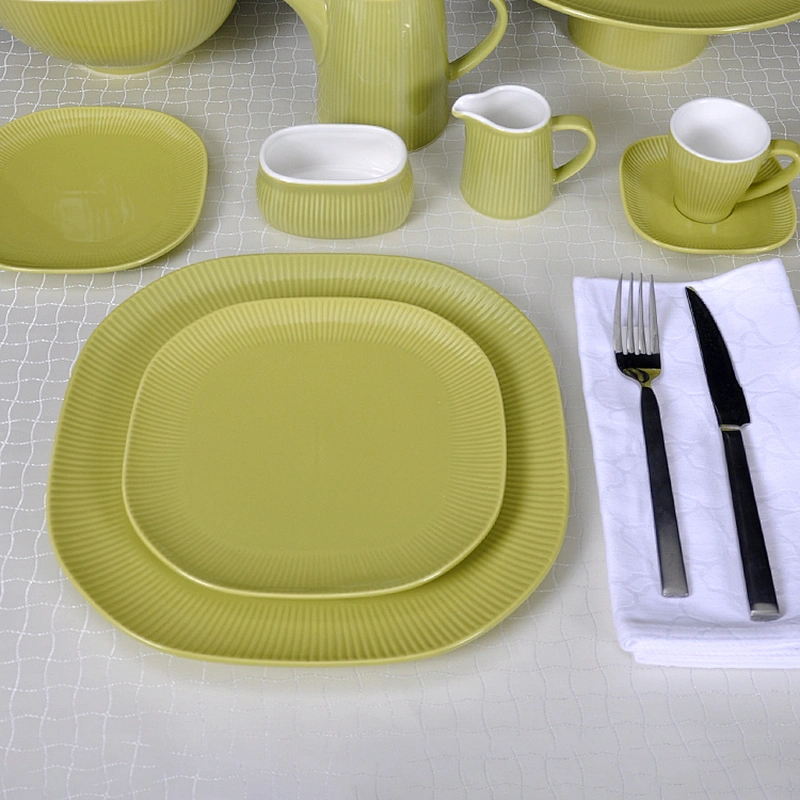 Manufacturer Wholesale Restaurant Ceramic Plates Dishes,Flat Porcelain Plate Square Ceramic Western Deep Plate Dish