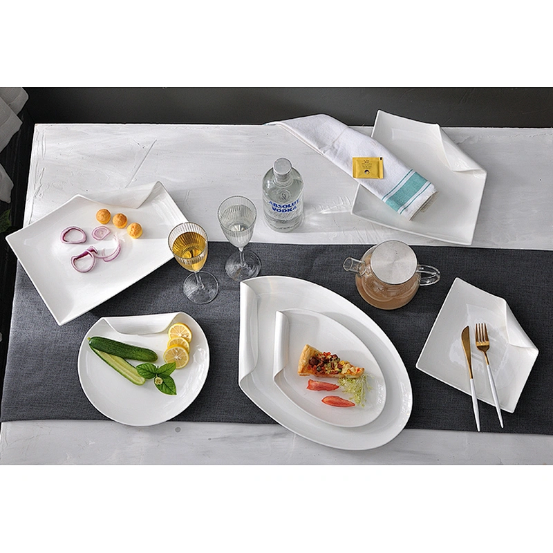 chaozhou catering restaurant hotel custom porcelain white round dinner plates for banquet