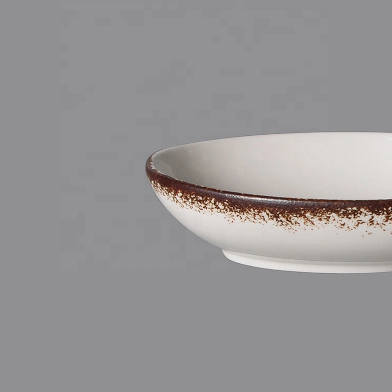 P&T Royal Ware Porcelain Oval Soy Sauce Dish White Butter Dish