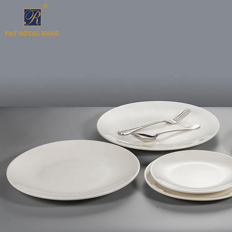 factory Microwave Oven Safety porcelain round white dessert ceramic cake plate