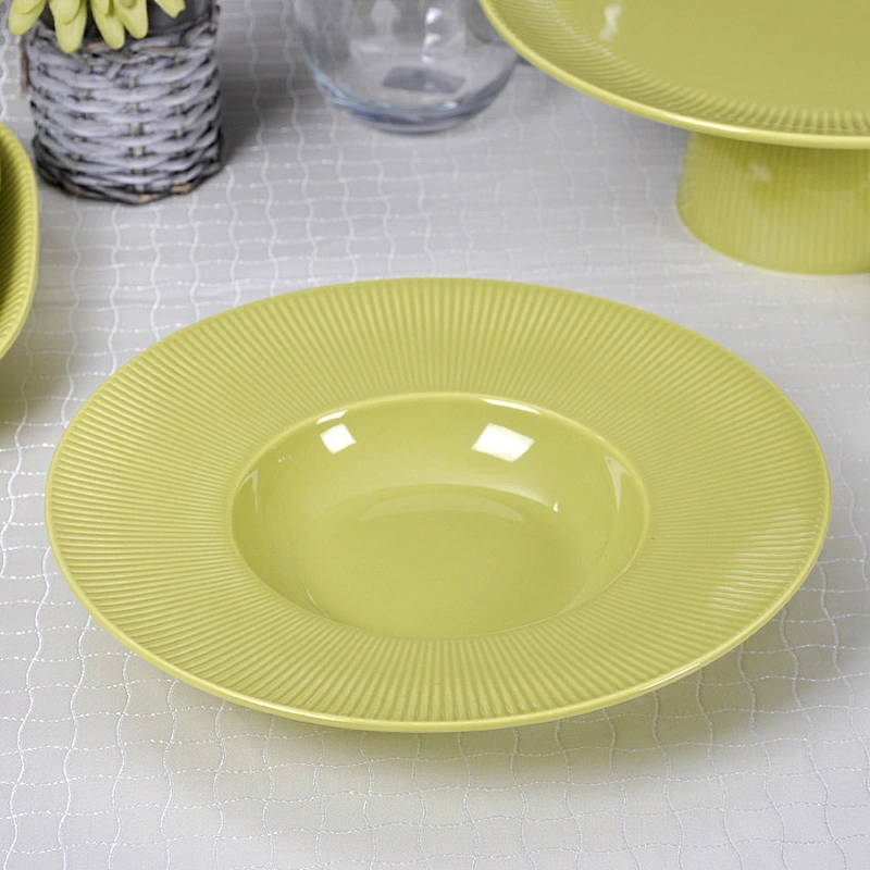 Factory Direct Wholesale Hotel and Restaurant Ceramic Porcelain Serving Plate for Salad, Pasta Plate, Soup Plate for Hotel