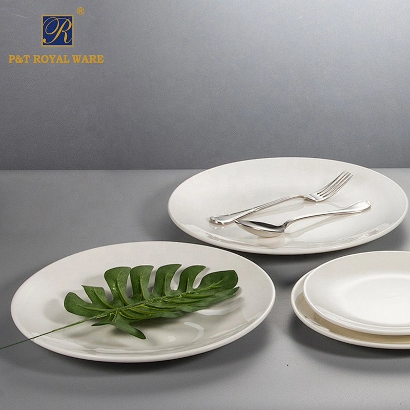 factory Microwave Oven Safety porcelain round white dessert ceramic cake plate
