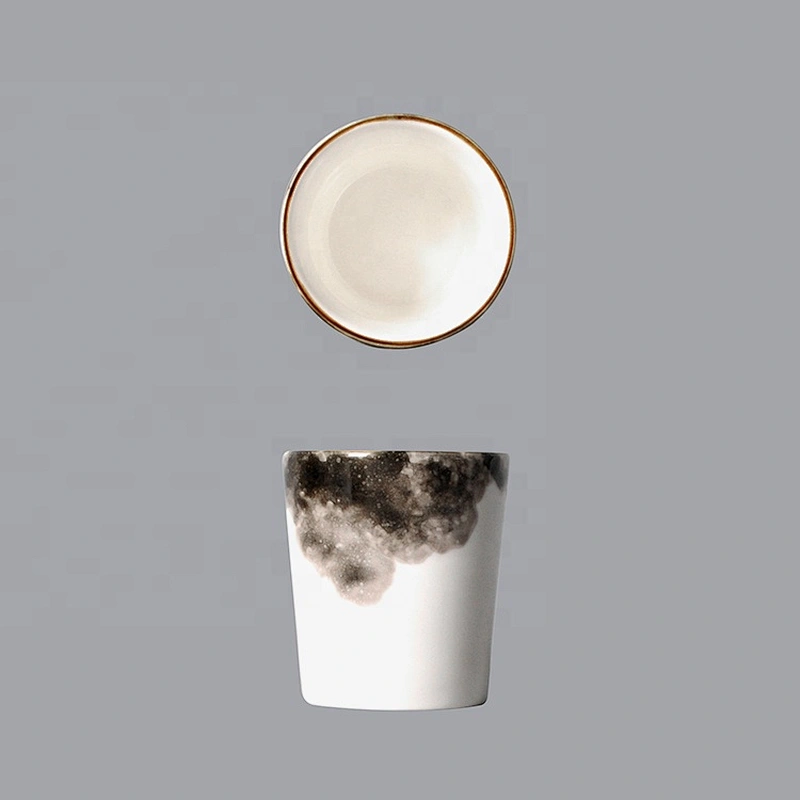wholesale japanese style unique hotel restaurant ceramic tea straight cup without handle