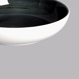 wholesale custom deep blue glossy round porcelain restaurant buffet colour salad bowl