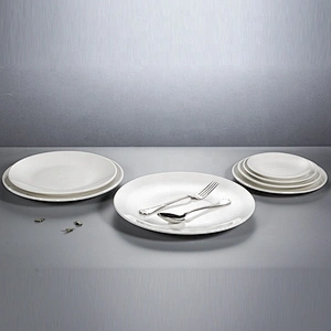 chaozhou manufacturer wholesale 11 inches hotel used white ceramic dinner plate for weddings