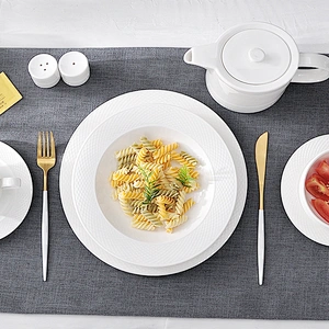 Professional Hotelware Supplier Ceramic White Dinner Plate For Hotel Use