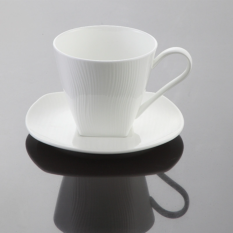 P&T Royal dinnerware bone china drinking teacup elegant hollow white coffee cup with holder