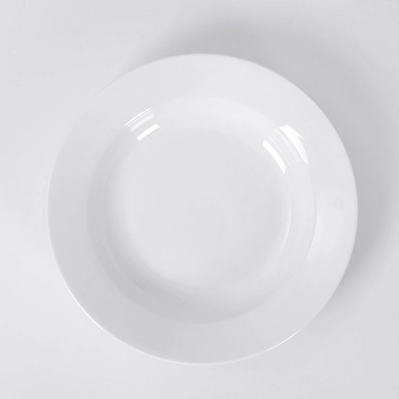 Manufacturer Wholesale Hotel White Ceramic Deep Plate, Restaurant  8inch Porcelain Soup Plate