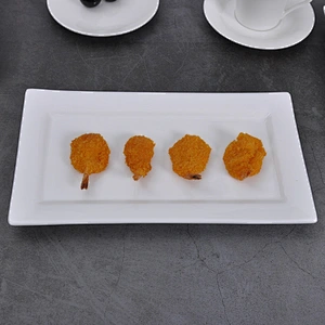 Most Popular Rectangular White Beef Plate, Wholesale Restaurant Plate/
