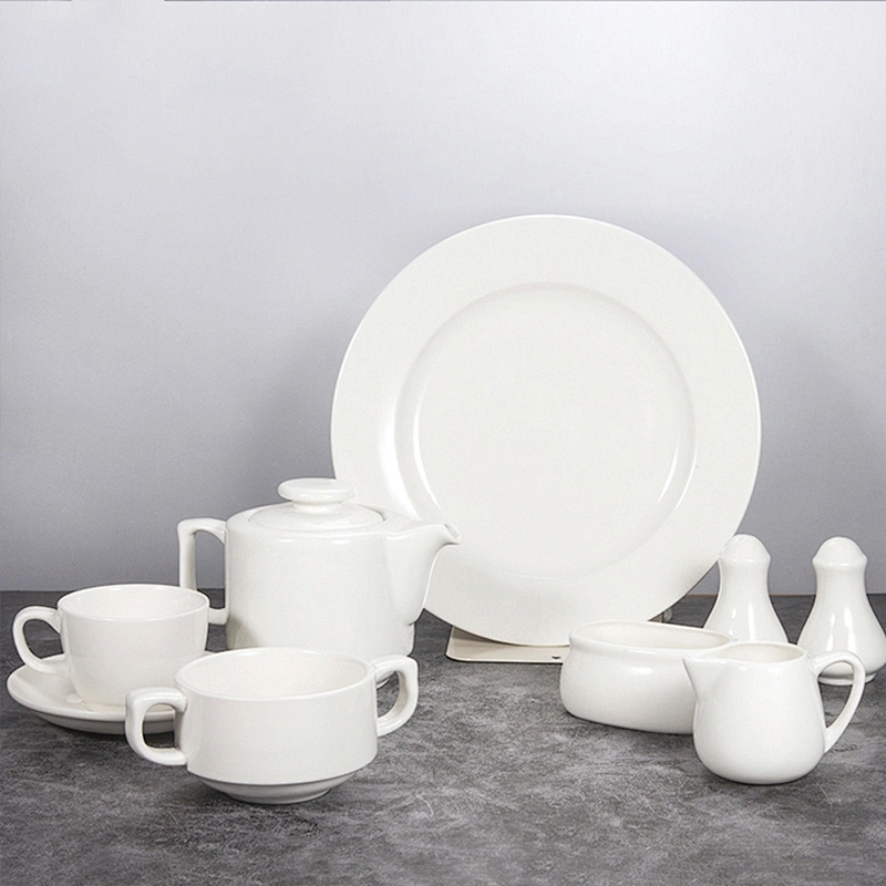 wholesale western white restaurant crockery chinese ceramics porcelain dinner sets