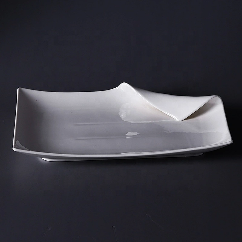 manufacturer cheap price rectangle restaurant hotel ceramic plate set rectangle serving tray plate