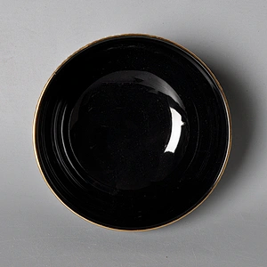 tableware set nordic black round black crockery porcelain ceramic restaurant hall rice bowl