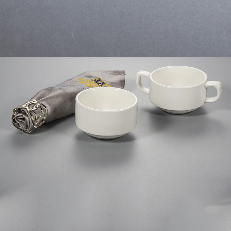 wholesale white hotel restaurant porcelain ceramic soup cup without handle