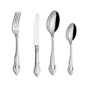 Embossed 18/10 stainless steel cutlery, new high quality spoons, stainless steel flatware for hotels wedding banquet parties