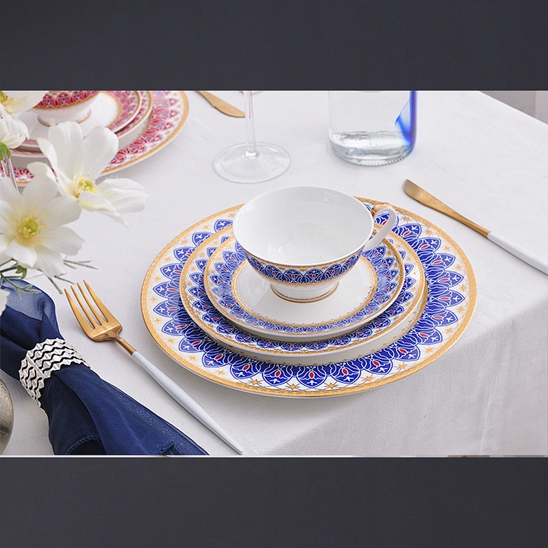 P&T Royal Ware luxury ceramic decal floral pattern round restaurant plate